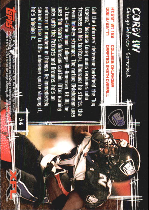 B2099- 2001 Topps XFL Football Cards 1-100 +Inserts -You Pick- 15+ FREE US SHIP - Picture 107 of 195
