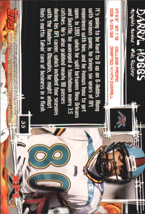 2001 Topps XFL Football Cards - Picture 59 of 107