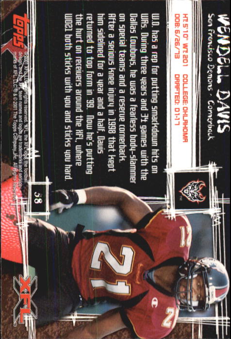 2001 Topps XFL Football Cards - Picture 65 of 107