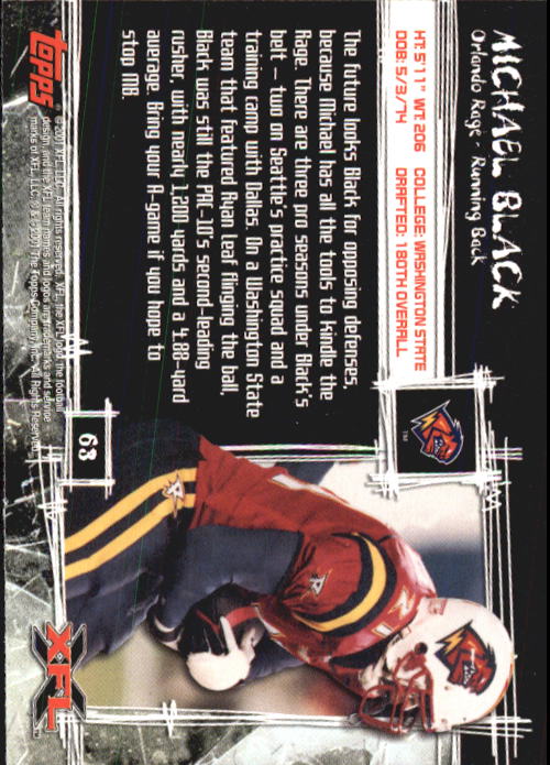 2001 Topps XFL Football Cards - Picture 71 of 107