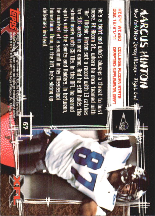B2099- 2001 Topps XFL Football Cards 1-100 +Inserts -You Pick- 15+ FREE US SHIP - Picture 133 of 195