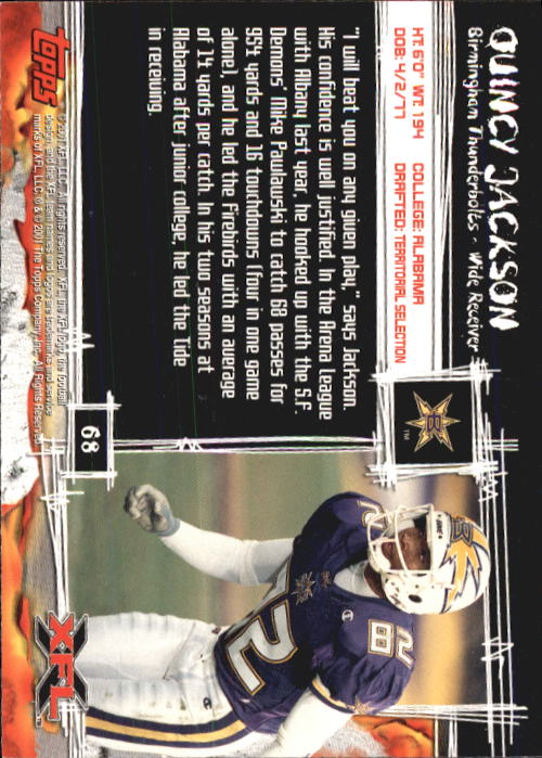 B2099- 2001 Topps XFL Football Cards 1-100 +Inserts -You Pick- 15+ FREE US SHIP - Picture 135 of 195