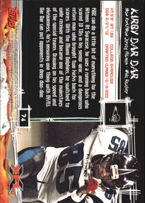 2001 Topps XFL Football Cards - Picture 77 of 107