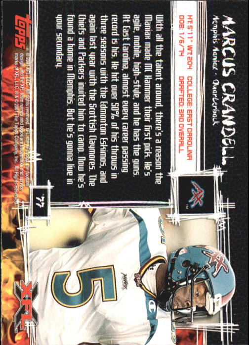 B2099- 2001 Topps XFL Football Cards 1-100 +Inserts -You Pick- 15+ FREE US SHIP - Picture 151 of 195