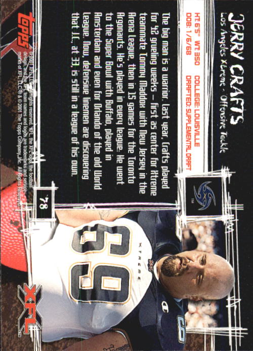 B2099- 2001 Topps XFL Football Cards 1-100 +Inserts -You Pick- 15+ FREE US SHIP - Picture 153 of 195
