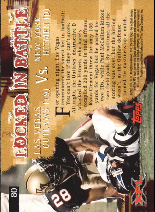 B2099- 2001 Topps XFL Football Cards 1-100 +Inserts -You Pick- 15+ FREE US SHIP - Picture 155 of 195