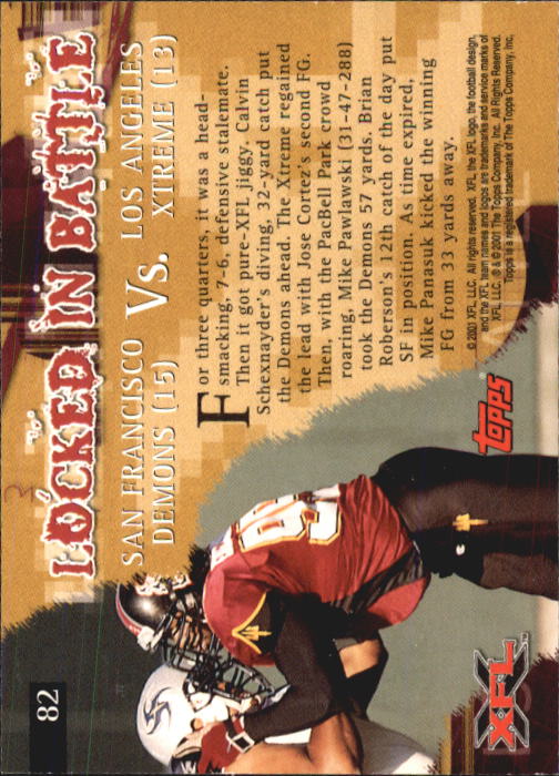 B2099- 2001 Topps XFL Football Cards 1-100 +Inserts -You Pick- 15+ FREE US SHIP - Picture 159 of 195