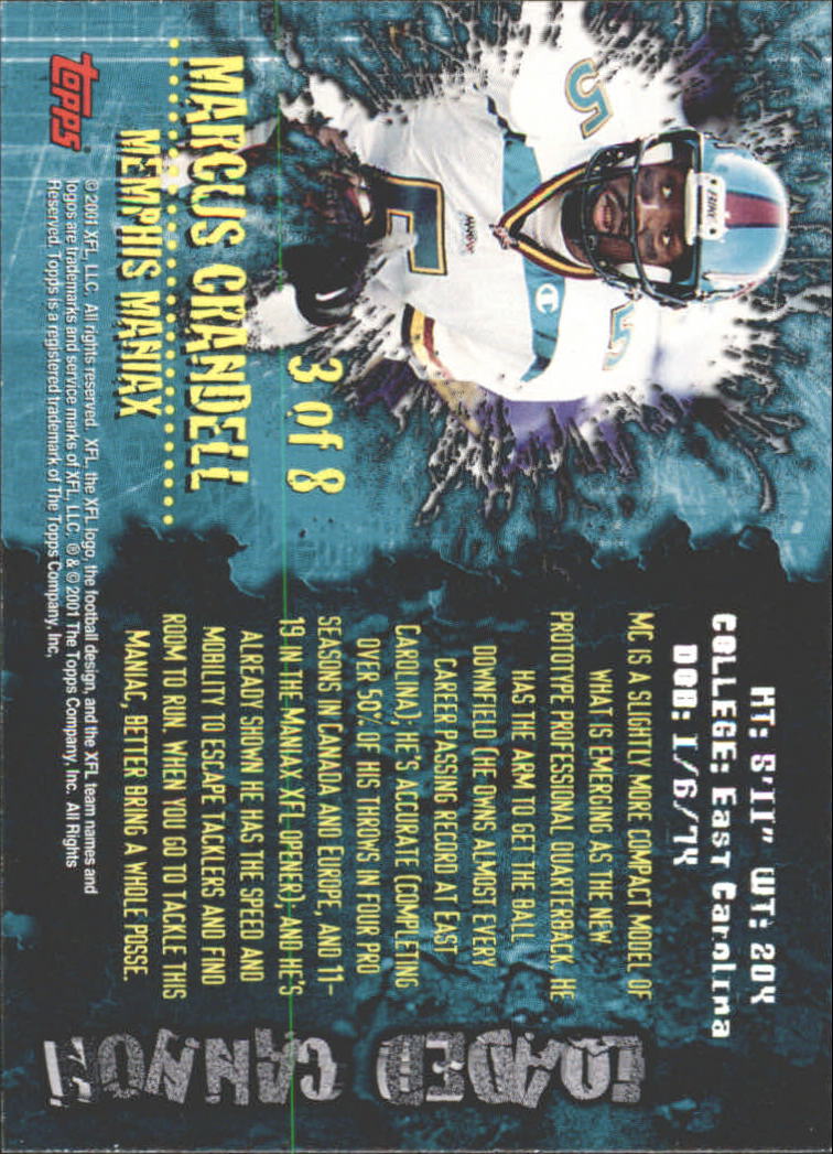 2001 Topps XFL Football Cards - Picture 107 of 107