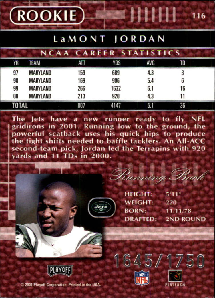 2001 Absolute Memorabilia (Playoff) Football Cards - Picture 59 of 92