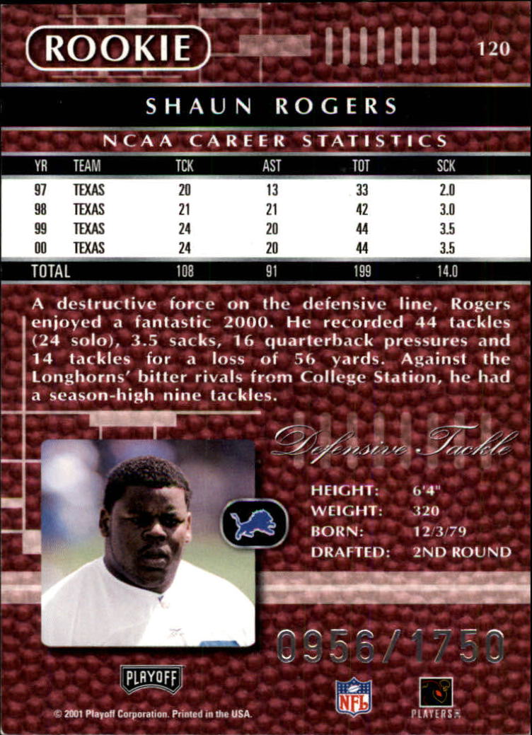 2001 Absolute Memorabilia (Playoff) Football Cards - Picture 61 of 92