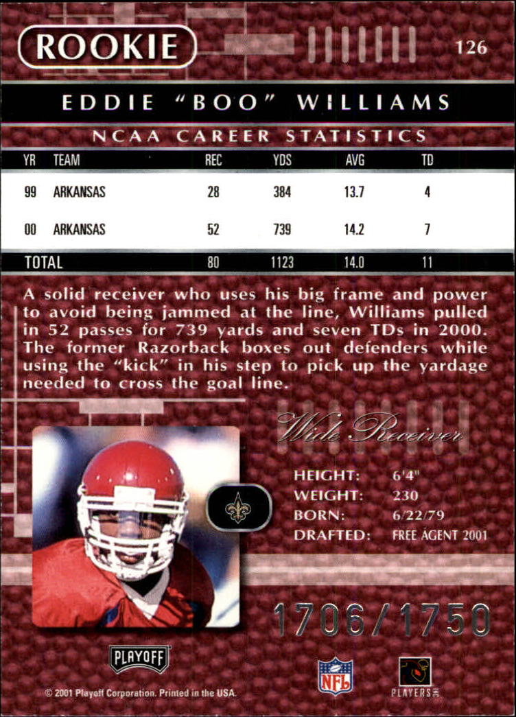 2001 Absolute Memorabilia (Playoff) Football Cards - Picture 73 of 92