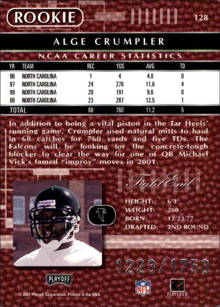 2001 Absolute Memorabilia (Playoff) Football Cards - Picture 75 of 92