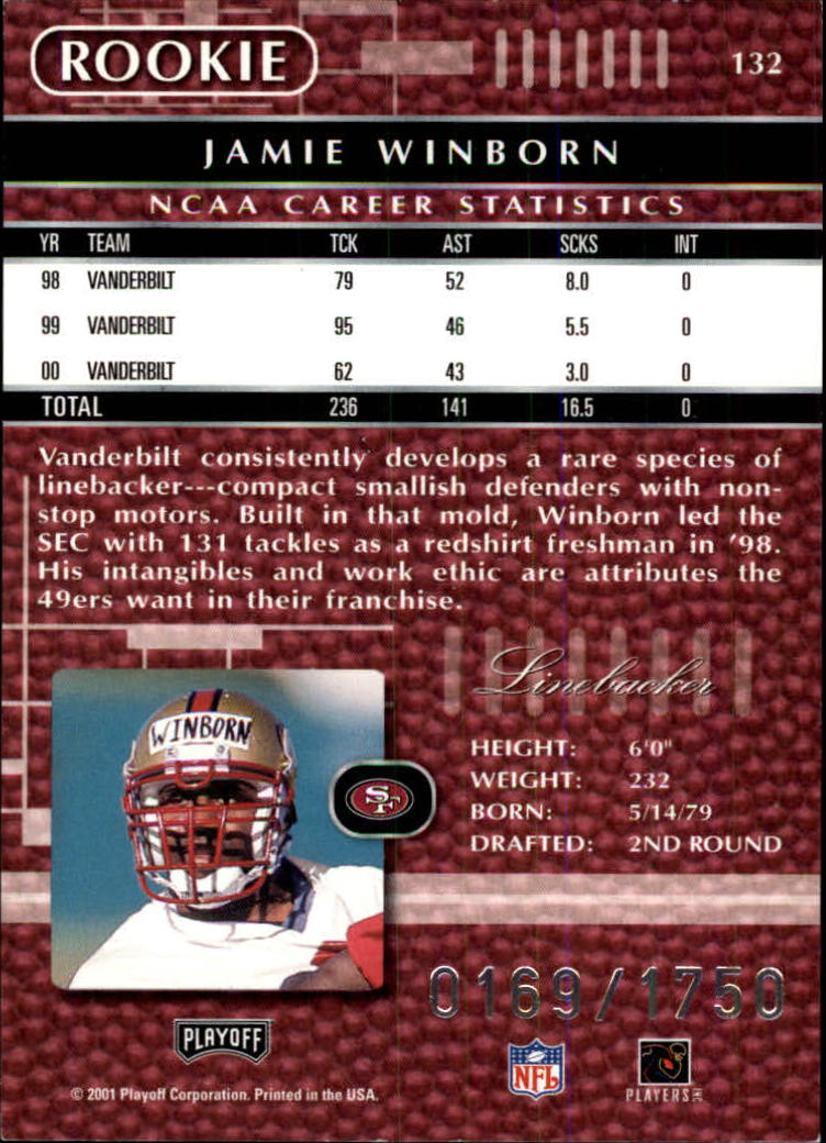 2001 Absolute Memorabilia (Playoff) Football Cards - Picture 77 of 92