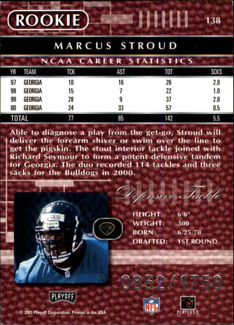 2001 Absolute Memorabilia (Playoff) Football Cards - Picture 81 of 92