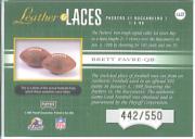 2001 Absolute Memorabilia Leather and Laces #LL22 Brett Favre back image