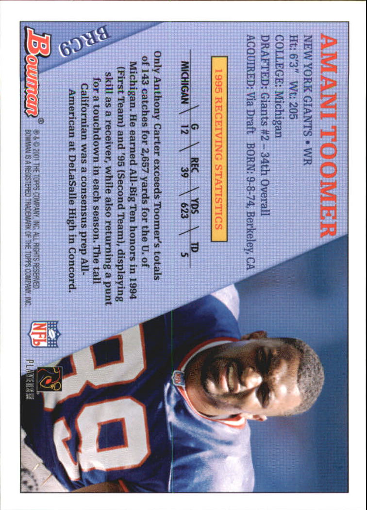 Tarjetas de fútbol americano Bowman 2001 "insertar" - Imagen 23 de 37