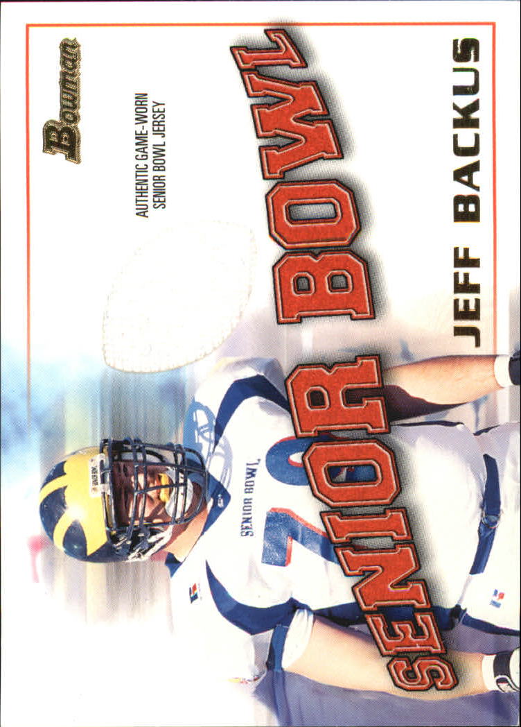 2001 Bowman Rookie Relics #BJJB Jeff Backus I