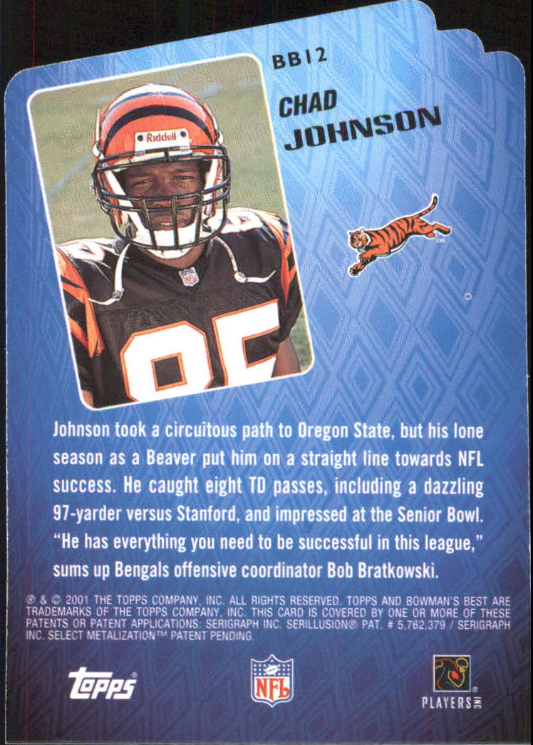 2001 Bowman's Best Bets #BB12 Chad Johnson back image