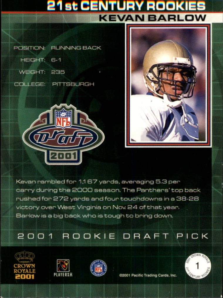 2001 Crown Royale (Pacific) Football "Insert" Cards - Picture 64 of 64