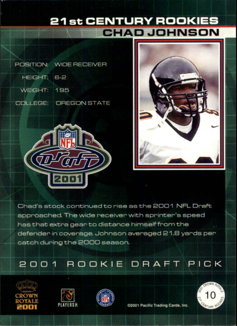 2001 Crown Royale 21st Century Rookies #10 Chad Johnson back image