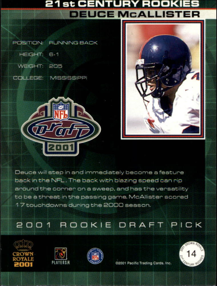 2001 Crown Royale (Pacific) Football "Insert" Cards - Picture 48 of 64
