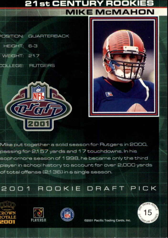 2001 Crown Royale (Pacific) Football "Insert" Cards - Picture 46 of 64