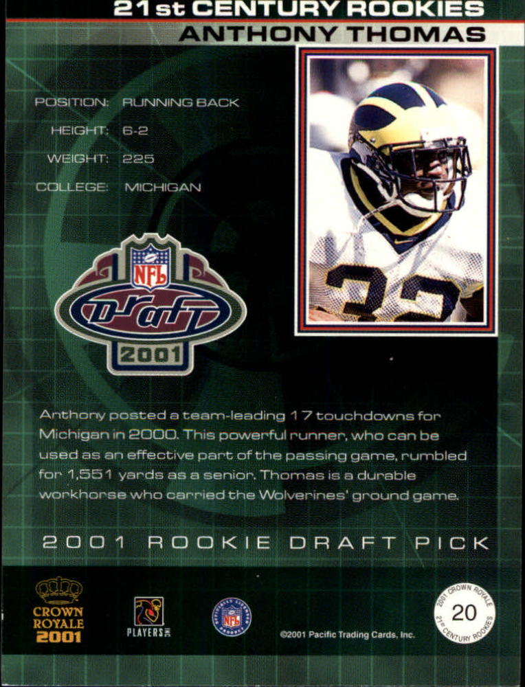 2001 Crown Royale (Pacific) Football "Insert" Cards - Picture 44 of 64