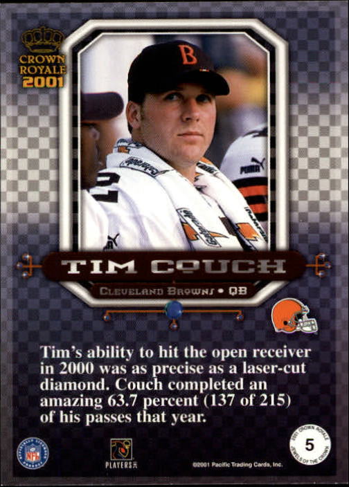 2001 Crown Royale Jewels of the Crown #5 Tim Couch back image