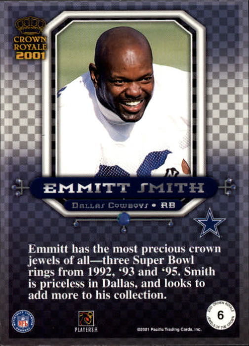 2001 Crown Royale Jewels of the Crown #6 Emmitt Smith back image
