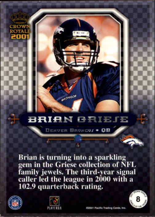 2001 Crown Royale Jewels of the Crown #8 Brian Griese back image