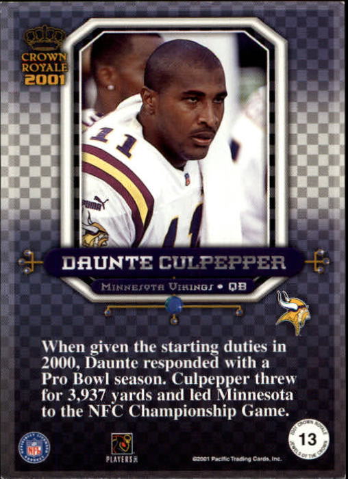 2001 Crown Royale (Pacific) Football "Insert" Cards - Picture 27 of 64