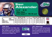 2001 eTopps #54 Shaun Alexander/1442 back image