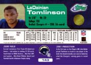 2001 eTopps #143 LaDainian Tomlinson/1536 back image