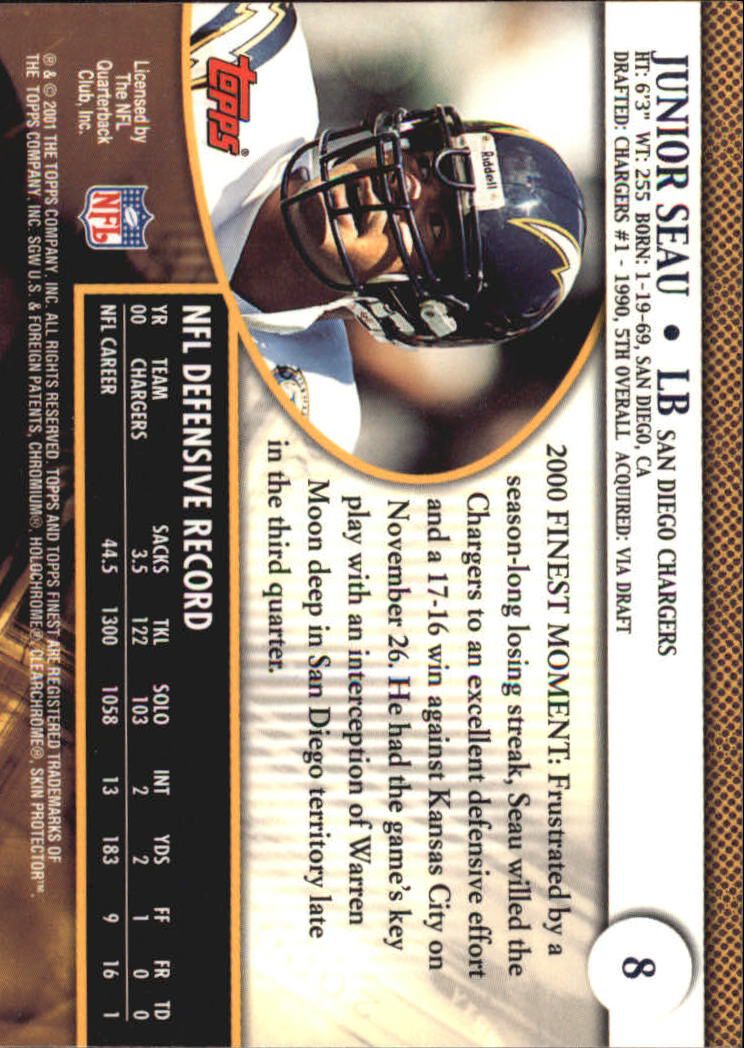 2001 Finest (Topps) Football Cards - Picture 9 of 154