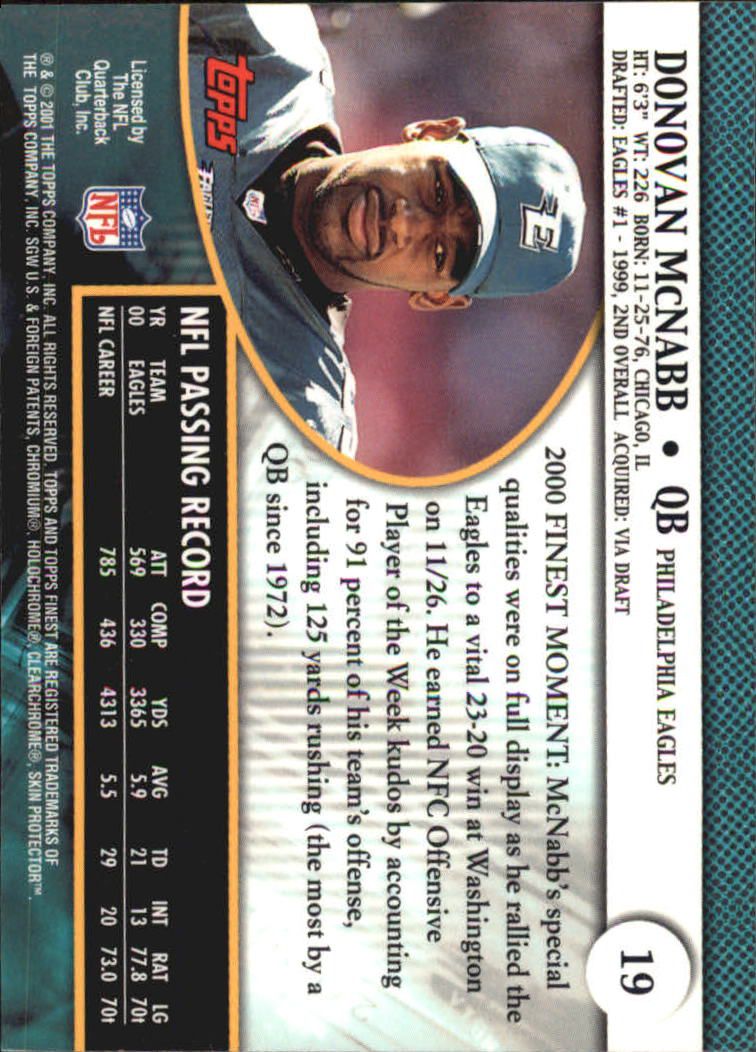 2001 Finest (Topps) Football Cards - Picture 25 of 154