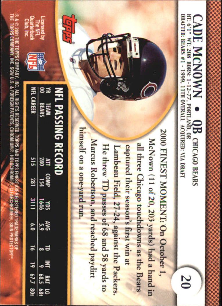 2001 Finest #20 Cade Mcnown back image