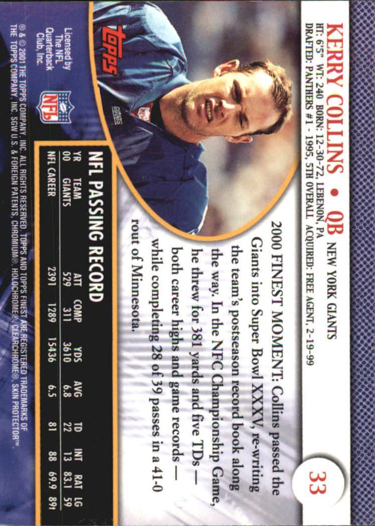 2001 Finest (Topps) Football Cards - Picture 49 of 154