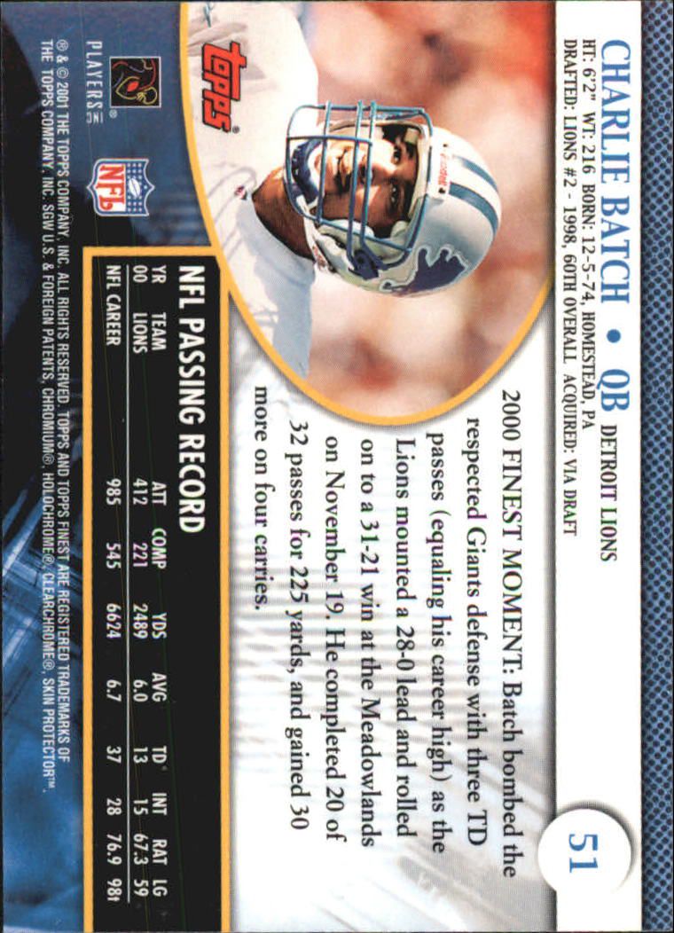 2001 Finest (Topps) Football Cards - Picture 77 of 154