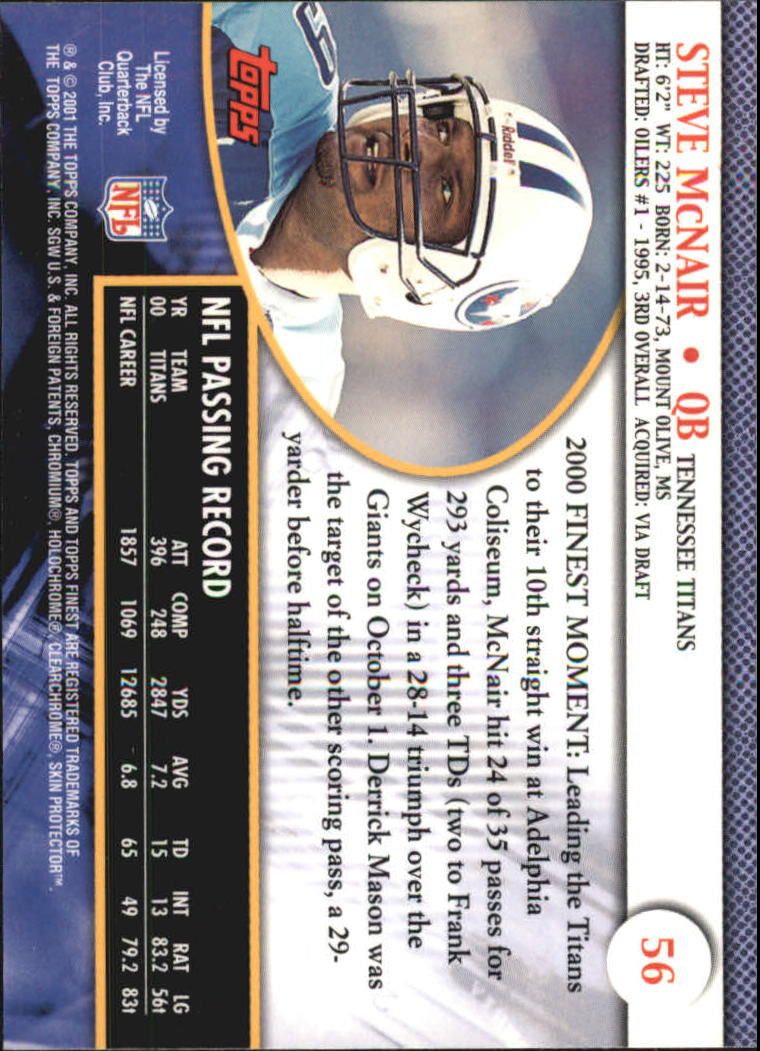 2001 Finest (Topps) Football Cards - Picture 82 of 154