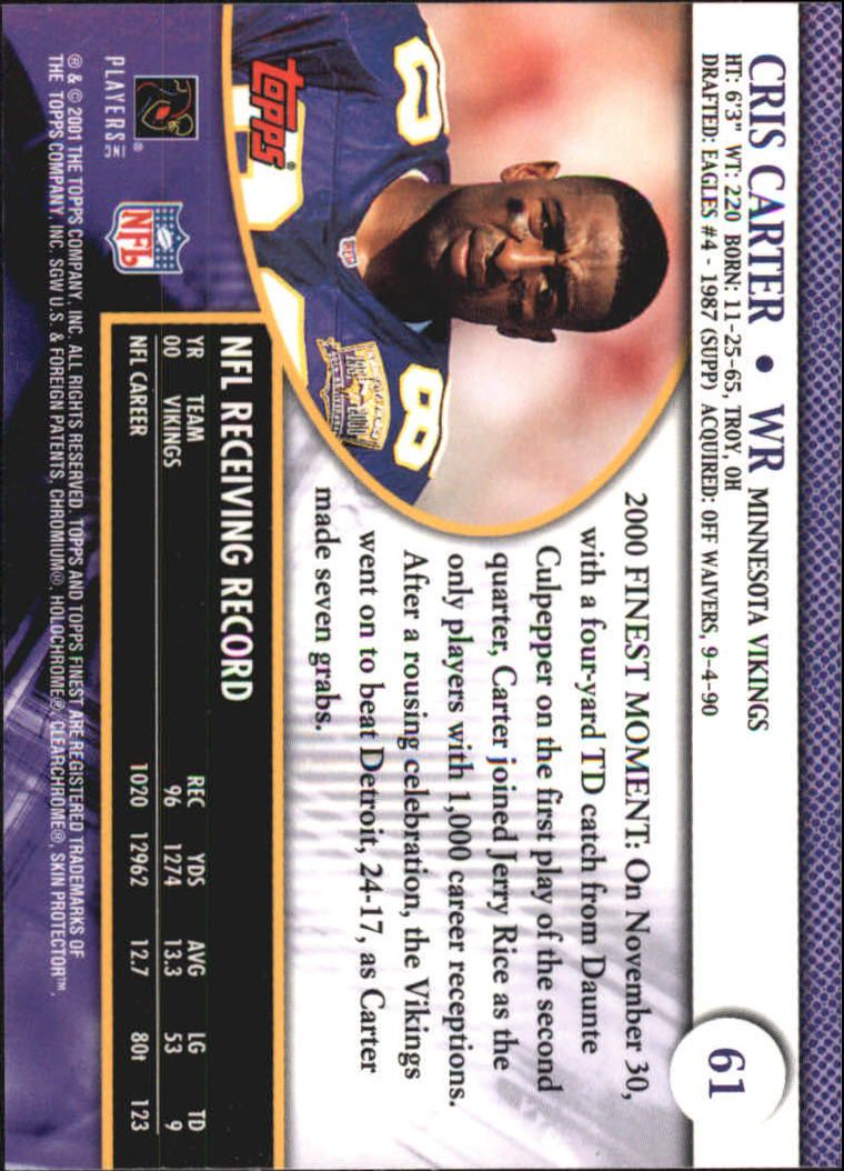 2001 Finest (Topps) Football Cards - Picture 86 of 154