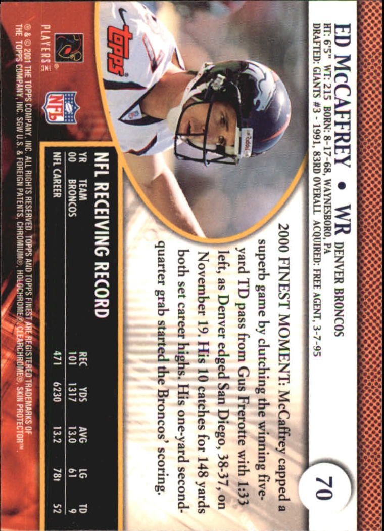 2001 Finest (Topps) Football Cards - Picture 100 of 154