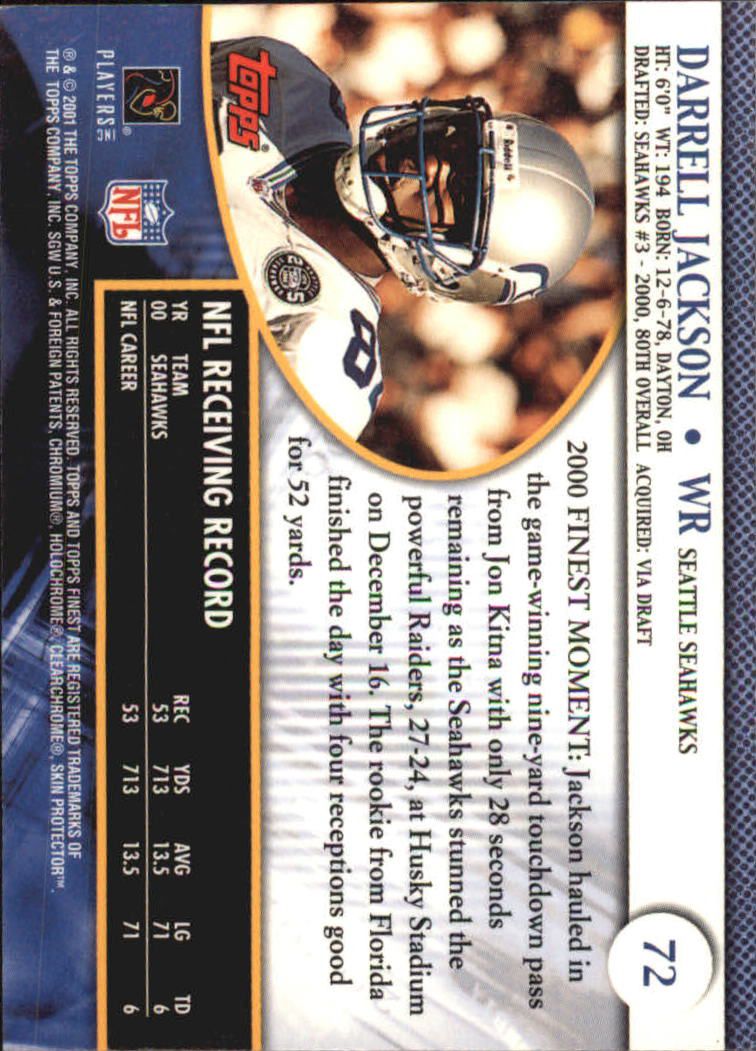 2001 Finest #72 Darrell Jackson back image