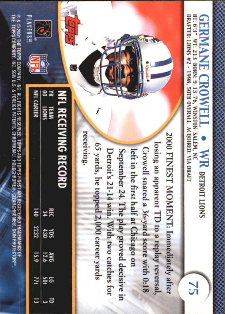 2001 Finest (Topps) Football Cards - Picture 106 of 154