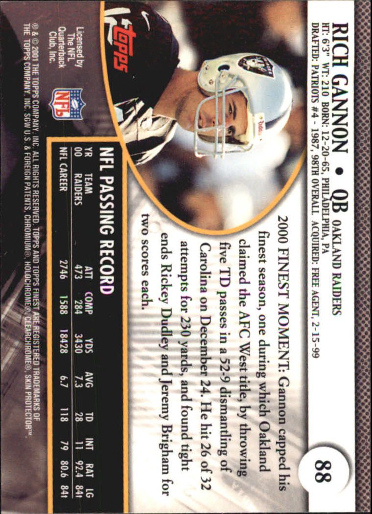 2001 Finest (Topps) Football Cards - Picture 128 of 154