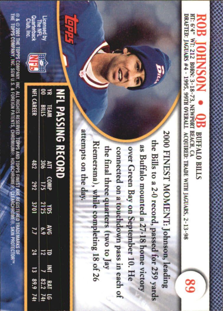 2001 Finest (Topps) Football Cards - Picture 130 of 154