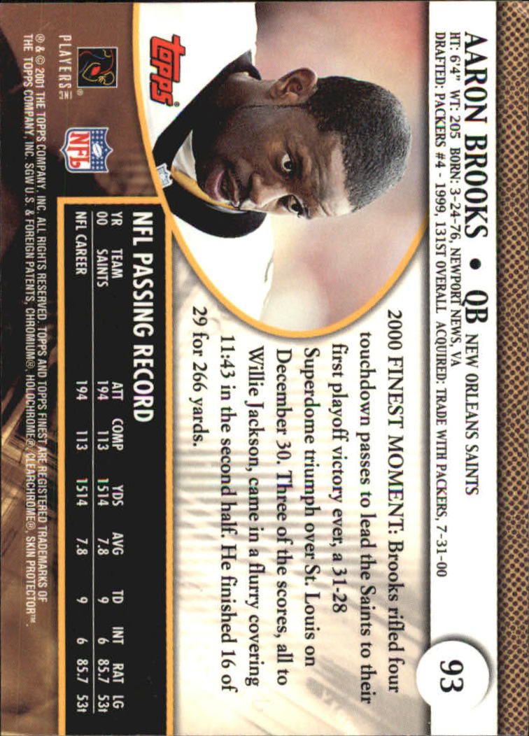 2001 Finest (Topps) Football Cards - Picture 136 of 154