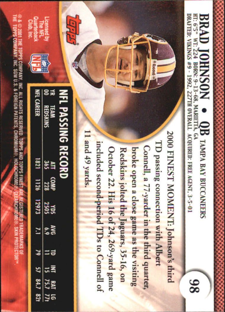 2001 Finest (Topps) Football Cards - Picture 142 of 154