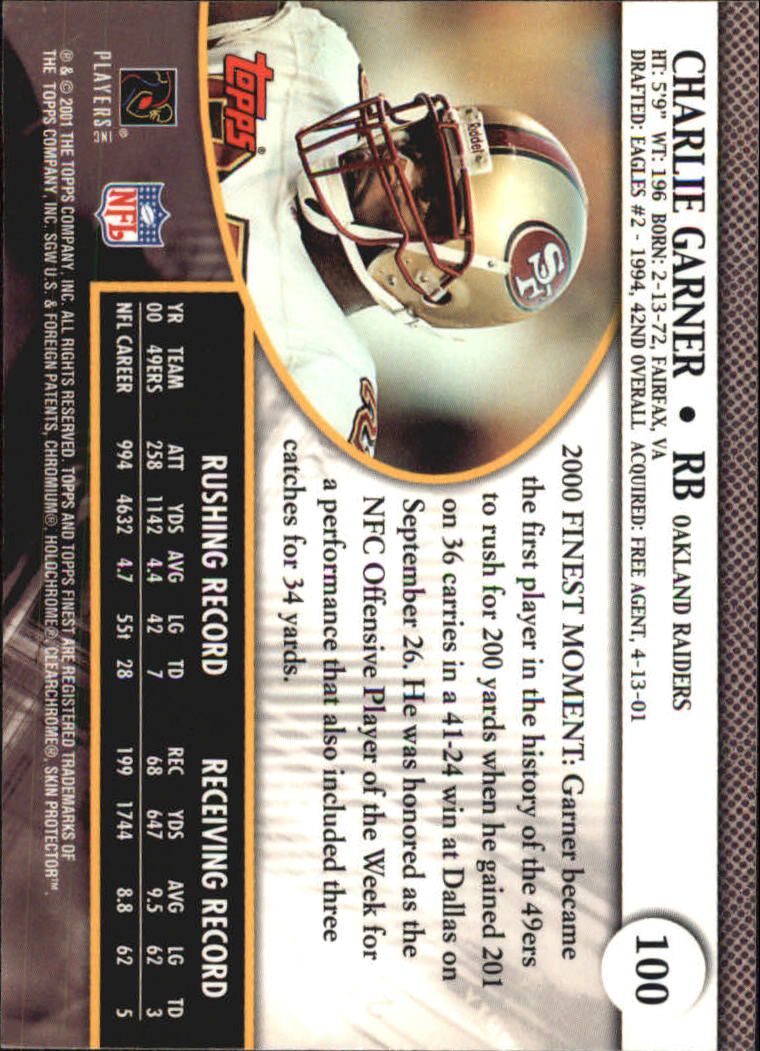 2001 Finest (Topps) Football Cards - Picture 146 of 154