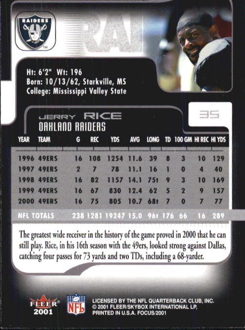 Jerry Rice cards (2000-2022) 49ers Raiders - You Choose - Bild 54 von 227