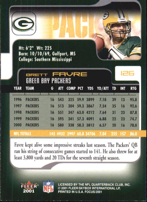 Brett Favre cards (1991-2001) Packers - You Choose - Picture 343 of 372